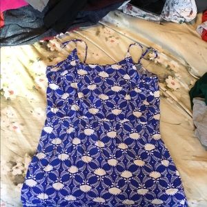 Blue and white dress